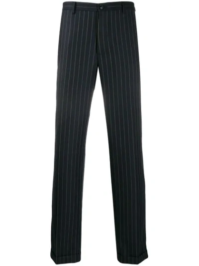 Shop Cobra Sc Pinstripe Straight Leg Trousers In Blue