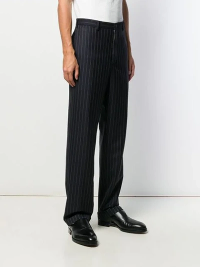 Shop Cobra Sc Pinstripe Straight Leg Trousers In Blue