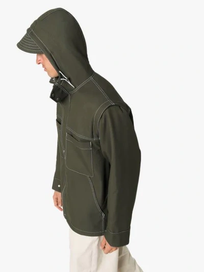 Shop Jacquemus Meunier Hooded Jacket In Green