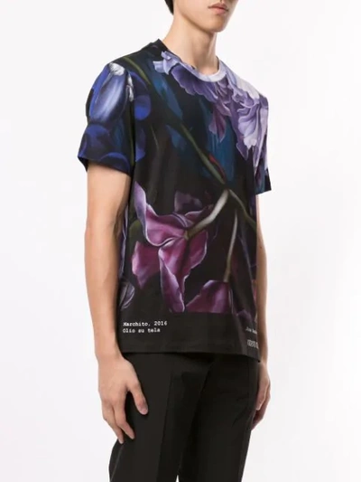 Shop Roberto Cavalli Marchito Print T-shirt In Purple