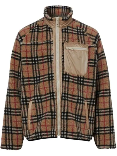 Burberry Vintage Check Fleece Jacket In Multicolour | ModeSens