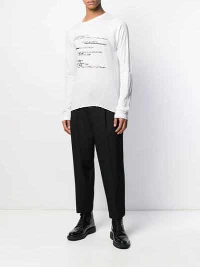Shop Ann Demeulemeester Printed Cotton T-shirt In White