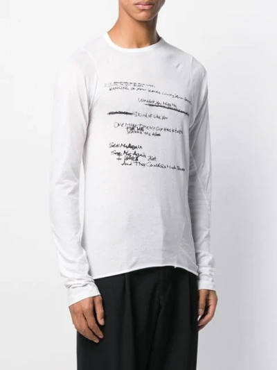 Shop Ann Demeulemeester Printed Cotton T-shirt In White