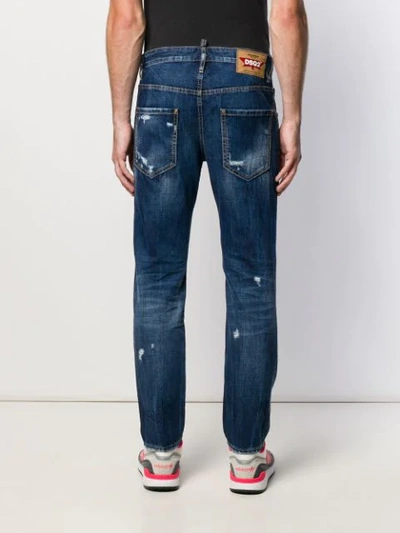 Shop Dsquared2 Distressed-effect Slim-fit Jeans In Blue
