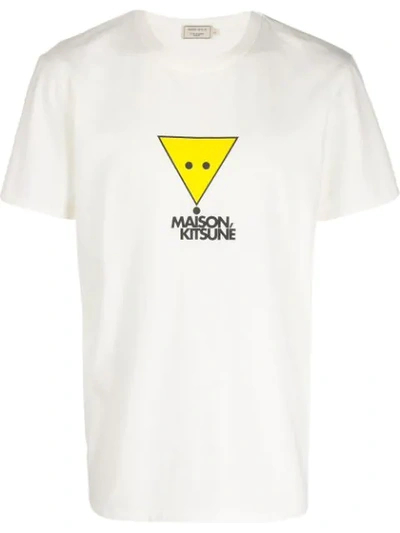 Shop Maison Kitsuné Triangle Fox T-shirt In Wh White