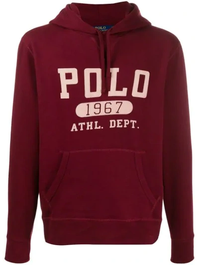 Shop Polo Ralph Lauren Printed Logo Hoodie In Red