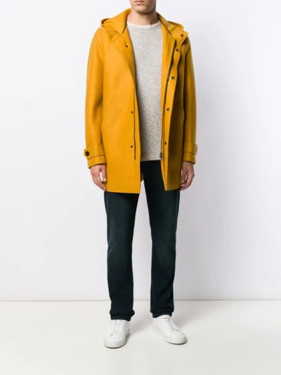 Shop Harris Wharf London Hooded Parka Coat In Giallo Oro