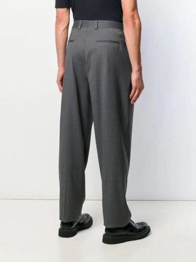 Shop Versace Straight Tailored Trousers In Grey