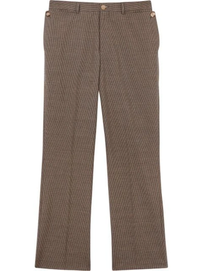 Shop Burberry Pocket Detail Wool Tailored Trousers In Brown