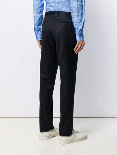 Shop Canali Slim Fit Trousers In Blue