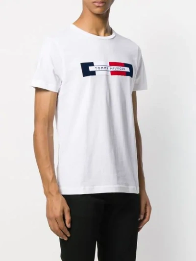 Shop Tommy Hilfiger Logo Print T-shirt In White