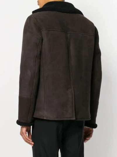Shop Desa 1972 Buttoned Shearling Jacket In Brown