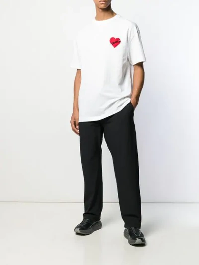 Shop Palm Angels Heart Patch T-shirt In White