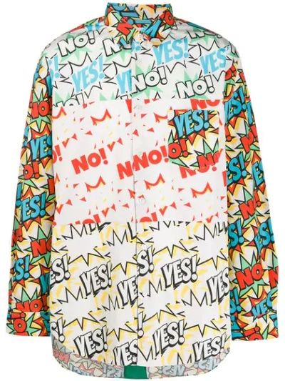 Shop Comme Des Garçons Shirt Long-sleeved Comic Print Shirt In White