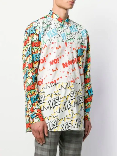 Shop Comme Des Garçons Shirt Long-sleeved Comic Print Shirt In White