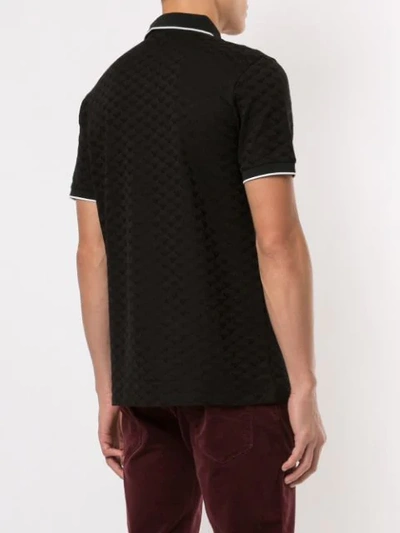 Shop Emporio Armani All-over Logo Polo Shirt In Black