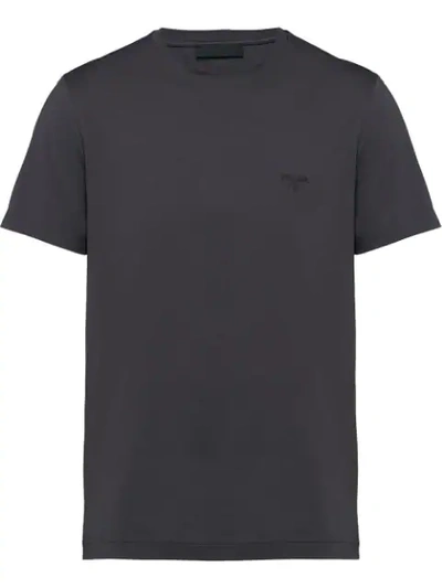 Shop Prada Stretch Cotton T-shirt In Grey