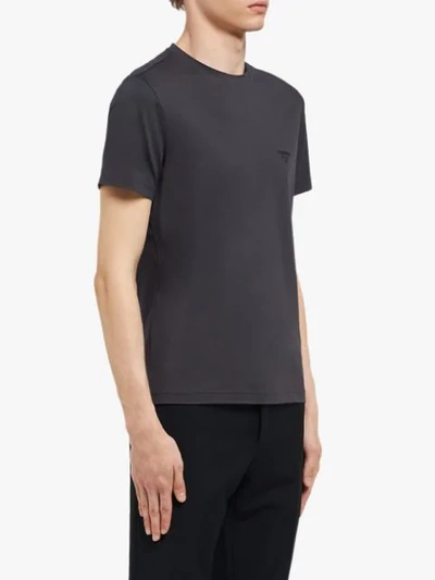 Shop Prada Stretch Cotton T-shirt In Grey