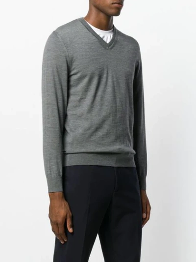 Shop Z Zegna V-neck Jumper In Grey