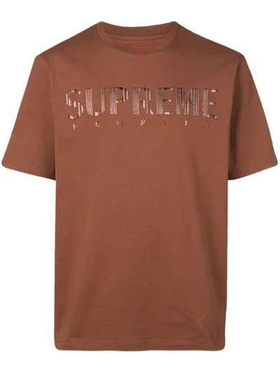 Supreme Gradient Logo Tee In Brown