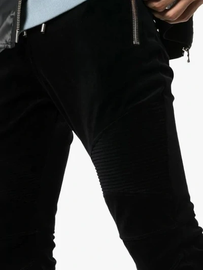 Shop Balmain Zipped Detail Track Pants In Black