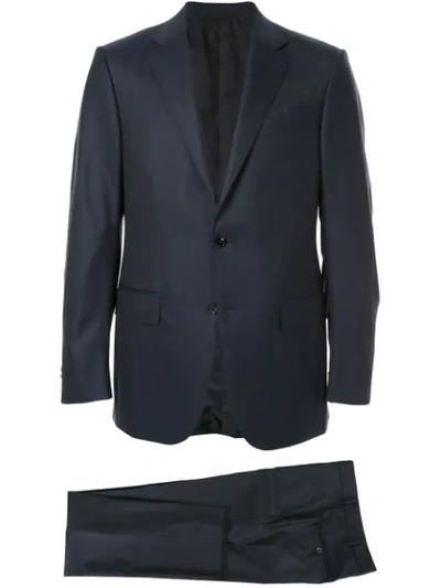 Shop Ermenegildo Zegna Checked Two Piece Suit In Blue