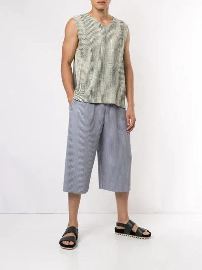 Shop Issey Miyake Pleated Tank Top In White