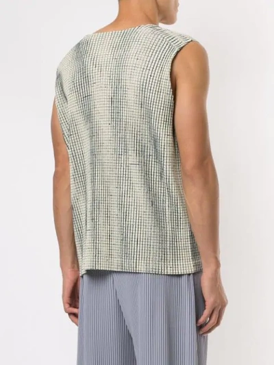 Shop Issey Miyake Pleated Tank Top In White
