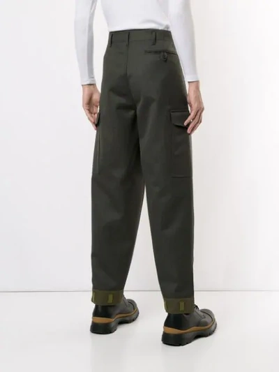 Shop Loewe Flap Pocket Trousers In Green