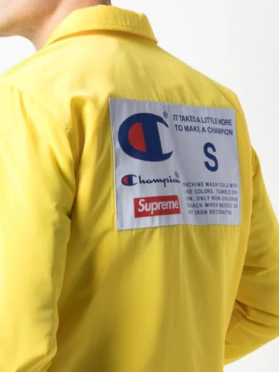 Shop Supreme Champion Label Coaches Jacket In Yellow