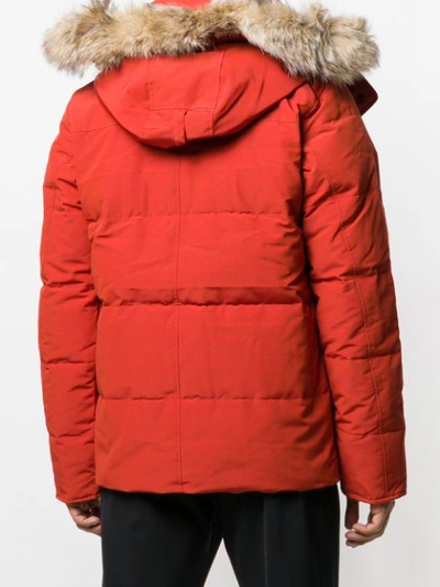 Shop Canada Goose Hooded Padded Jacket In Red