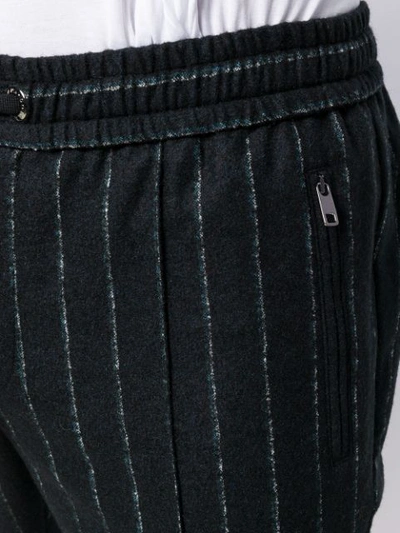 Shop Dolce & Gabbana Striped Track Pants In Blue