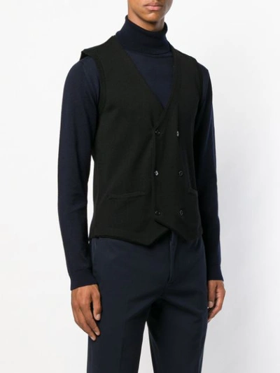 Shop Lardini Classic Buttoned Vest - Black