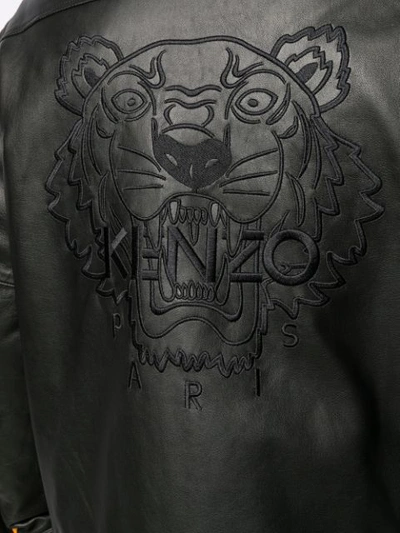 Shop Kenzo Tonal Tiger Motif Embroidered Jacket In Black