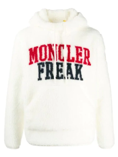 Moncler Front Logo Hoodie In White | ModeSens
