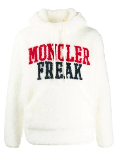 Moncler Front Logo Hoodie In White ModeSens