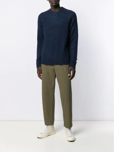 Shop Alex Mill Knitted Long Sleeve Jumper In Blue