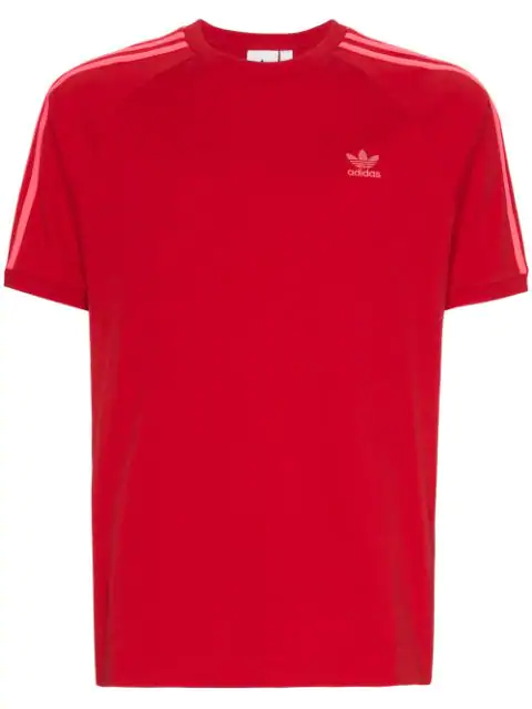 adidas 3 stripe t shirt red