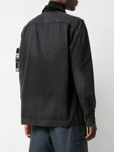 Shop Sacai Multi-pocket Denim Shirt In Black
