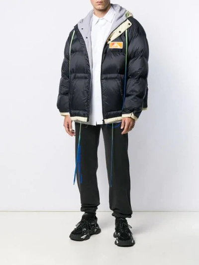 OFF-WHITE PADDED PUFFER JACKET - 蓝色