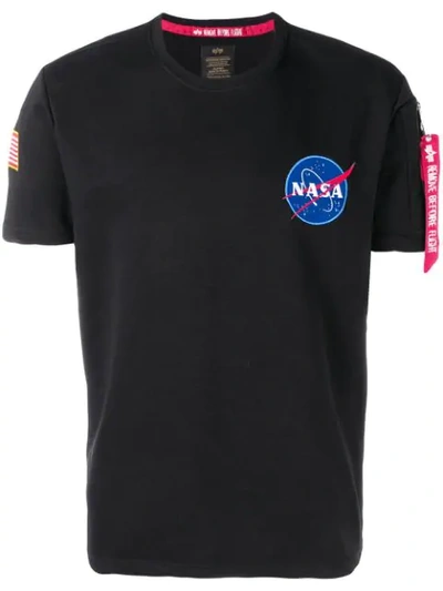 ALPHA INDUSTRIES NASA T-SHIRT - 黑色