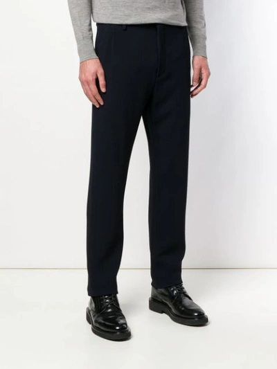 Shop Giorgio Armani Tailored Trousers In Blue