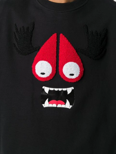 Shop Moose Knuckles Cartoon Print Sweatshirt In Black