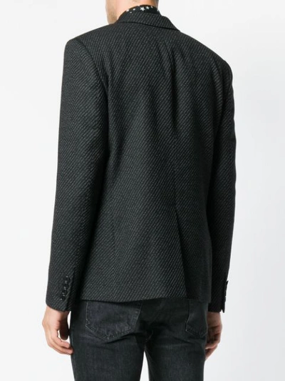 Shop Saint Laurent Textured Blazer - Black