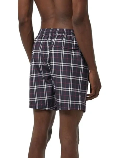 Shop Burberry Drawcord Swim Shorts In Blue