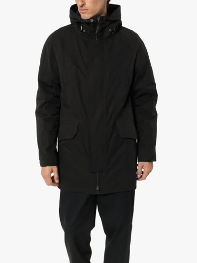 Shop Yves Salomon Hooded Parka Jacket In Black