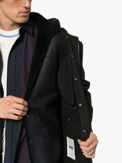 Shop Yves Salomon Hooded Parka Jacket In Black