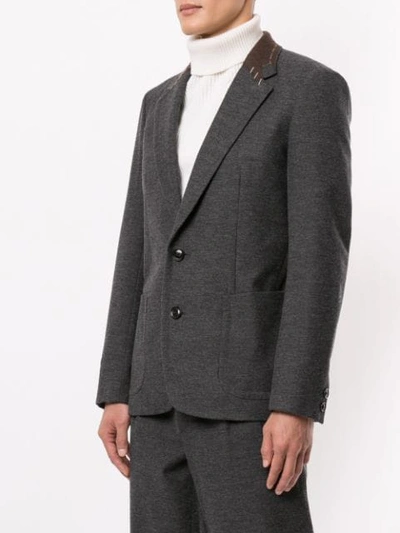 Shop Kolor Stitch Detail Suit Jacket In Grey