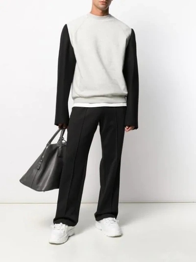 Shop Maison Margiela Contrast Sleeve Sweatshirt In Grey