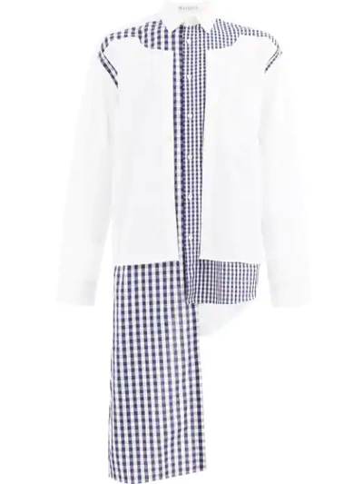 Shop Jw Anderson Gingham Two-layer Shirt In White